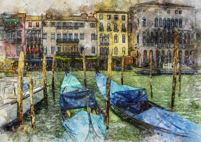 Venice Venetian Evening Gondola Canal Italy